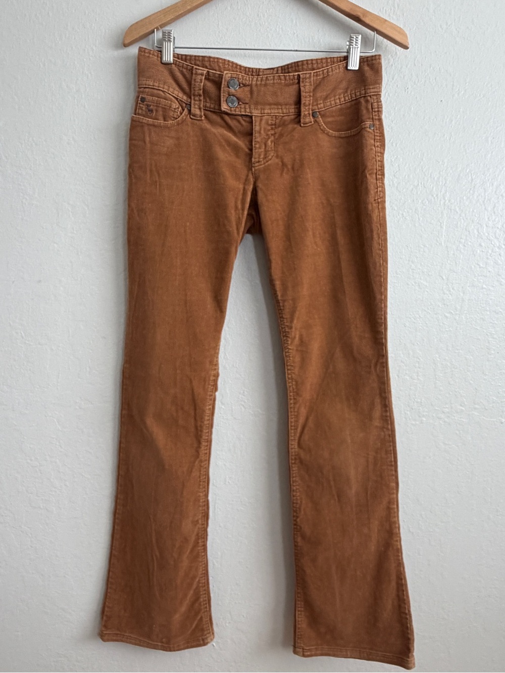 VTG Abercrombie & Fitch Brown Corduroy Flare Pants 0 Y2K Indie Downtown Girl